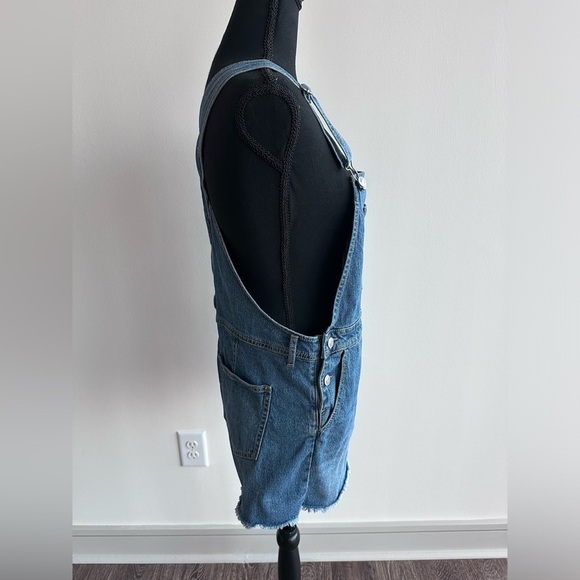 No Boundaries Juniors Denim Overalls - Picture 2 of 6